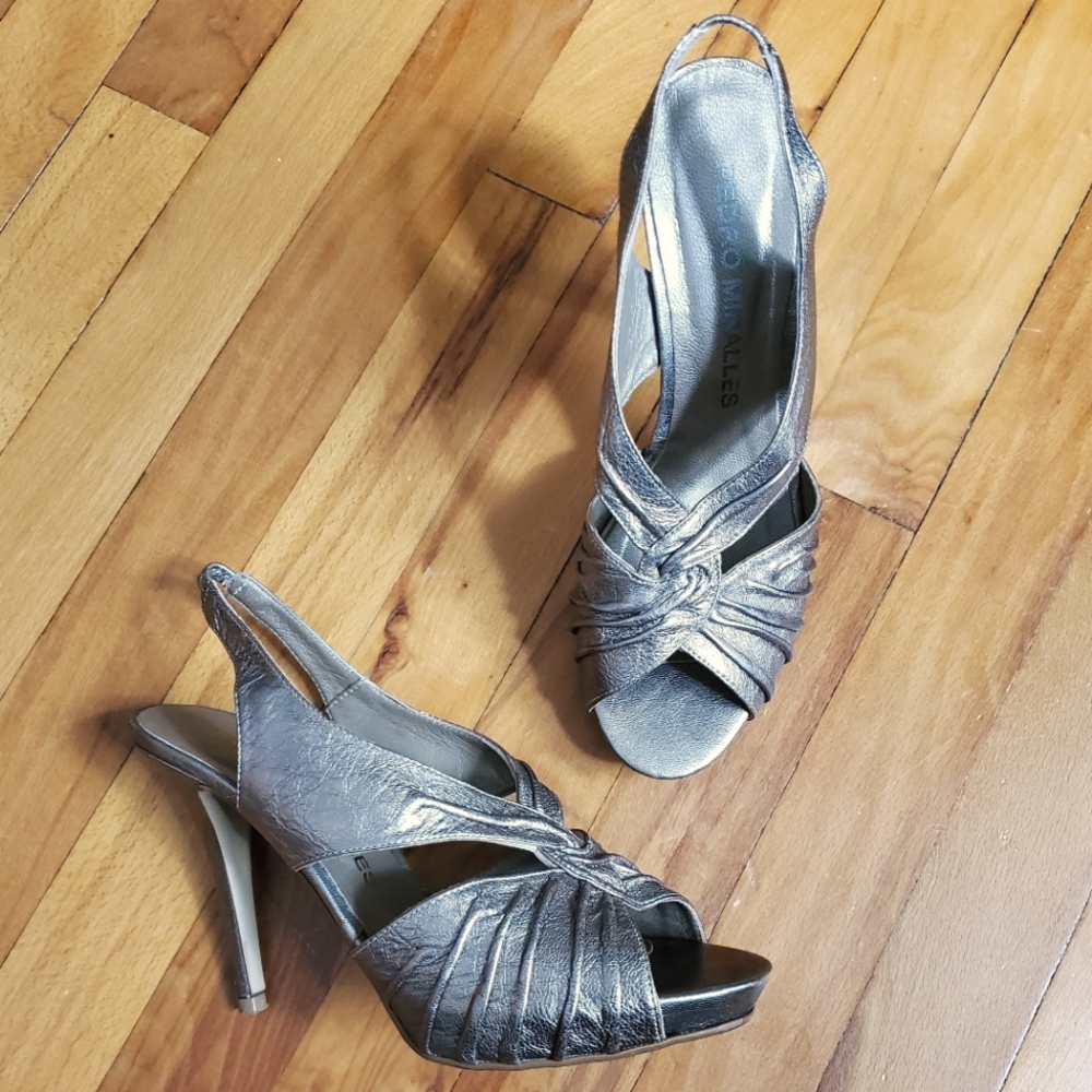 Pedro Miralles Peep Toe Slingback Heels, EU 40